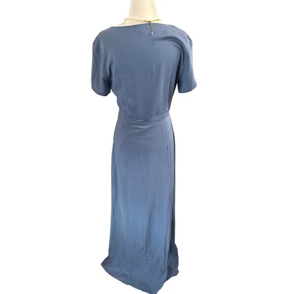 Pink Lily Blue High-Low Faux Wrap Dress (Size Smal) - Picture 2 of 5